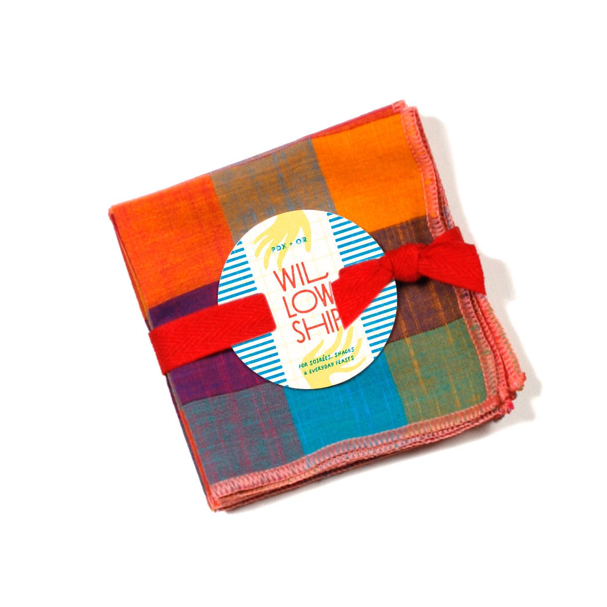 Fruit Salad Buffalo Check Cocktail Napkins, Set/4