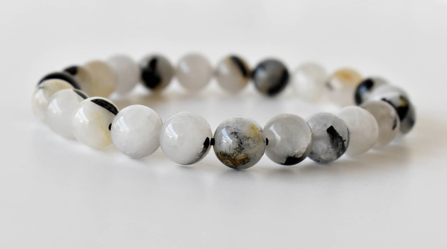Black Rutile Gemstone Bracelet