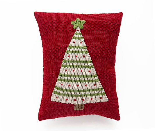 Handmade Striped Tree Mini Christmas Pillow