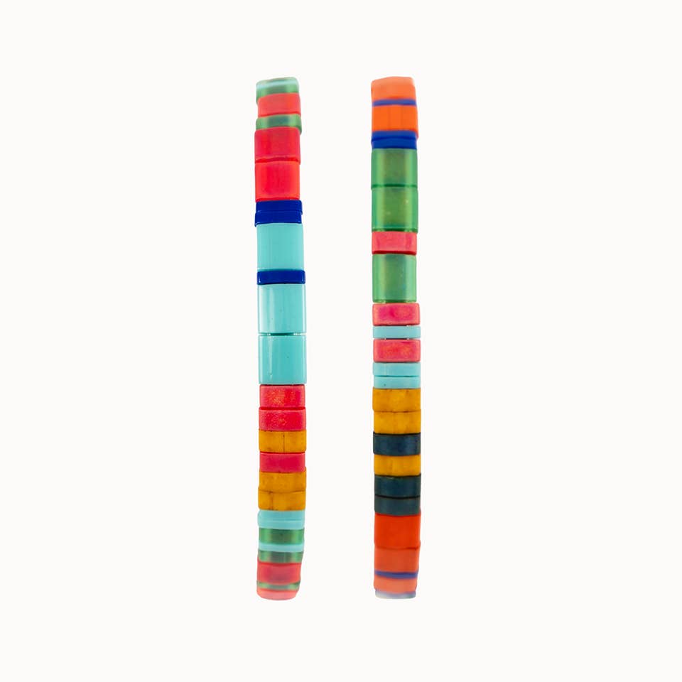 Handmade Tila Bead Stretch Bracelet - PAIR