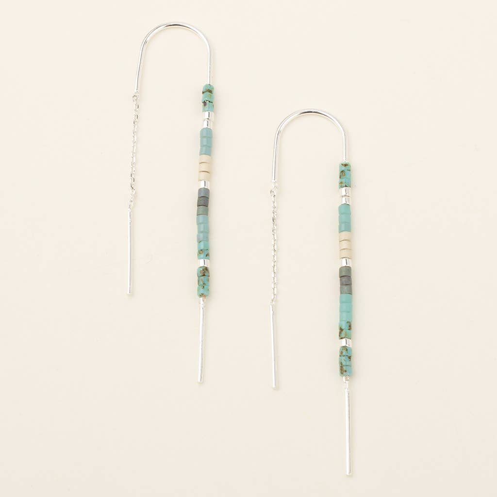Miyuki Thread Earring - Turquoise/Silver