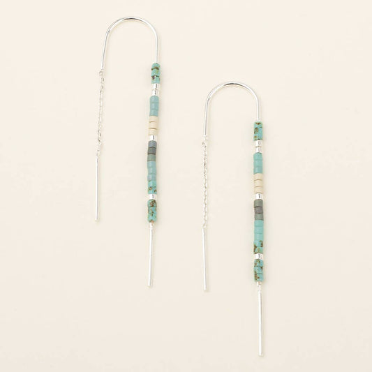 Miyuki Thread Earring - Turquoise/Silver