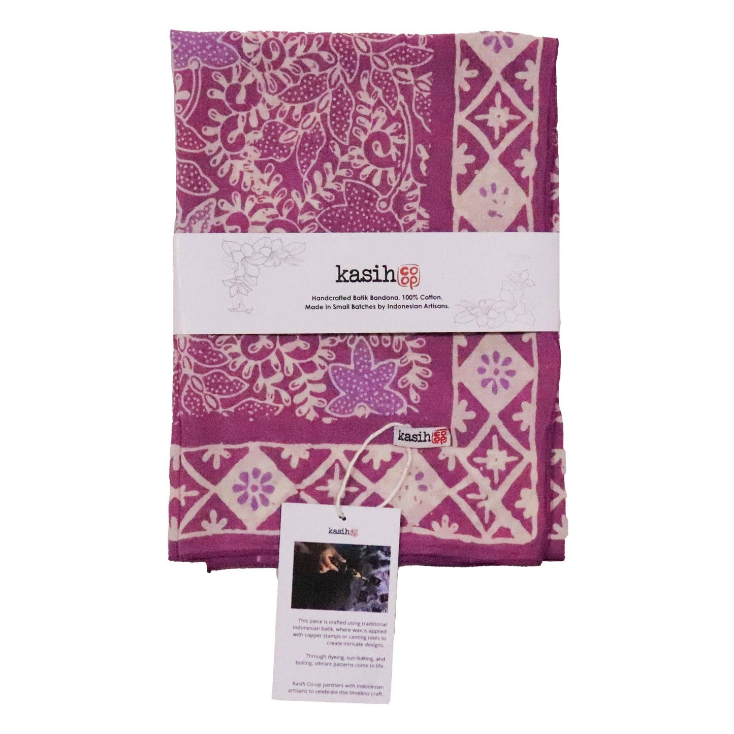 Hand Dyed Batik Bandana - Pink Lilac