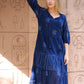 Bells Maxi Dress Hand Block Printed Blue