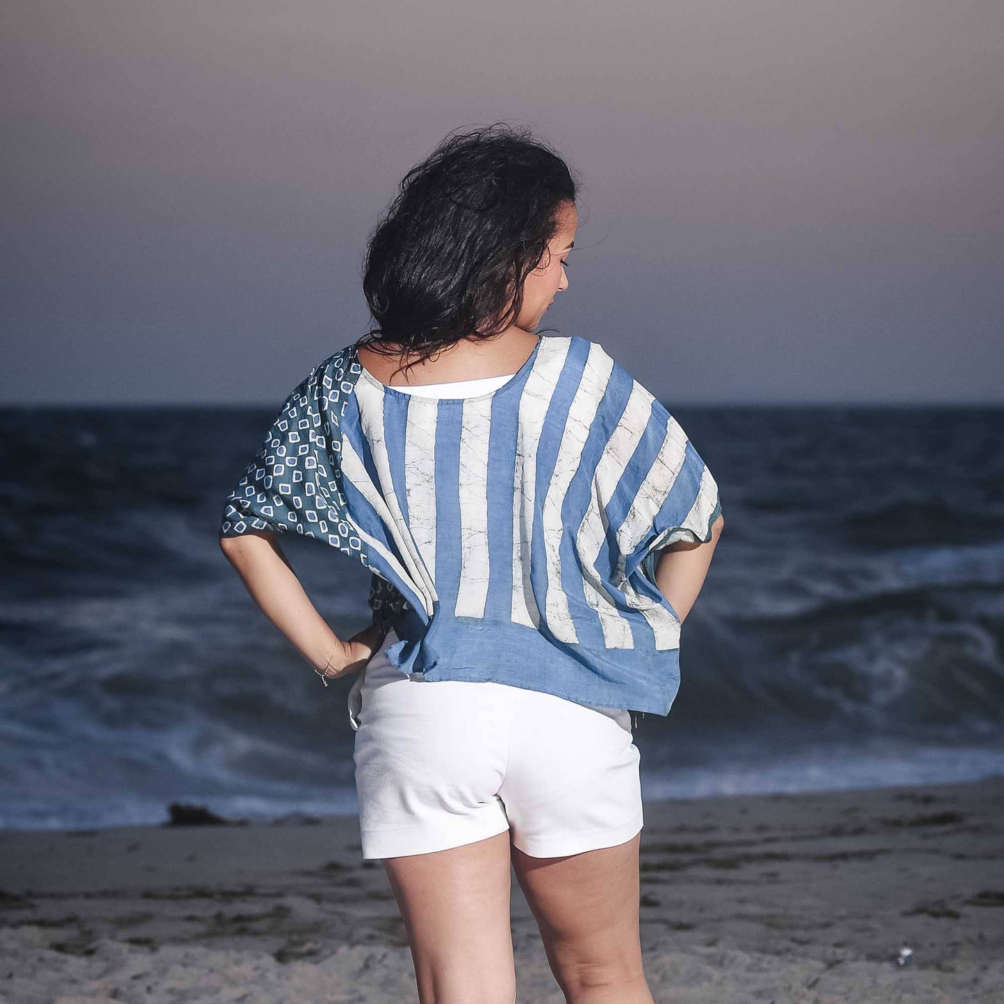Block Print Cotton Silk Crop Top