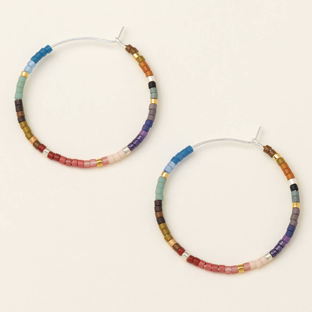 Miyuki Small Hoop - Dark Multi/Silver