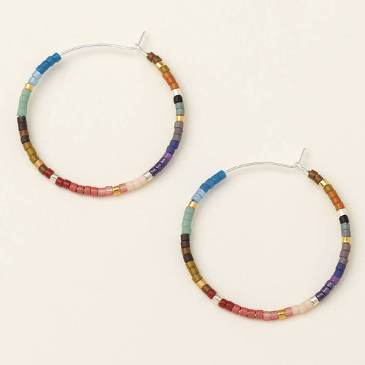 Miyuki Small Hoop - Dark Multi/Silver