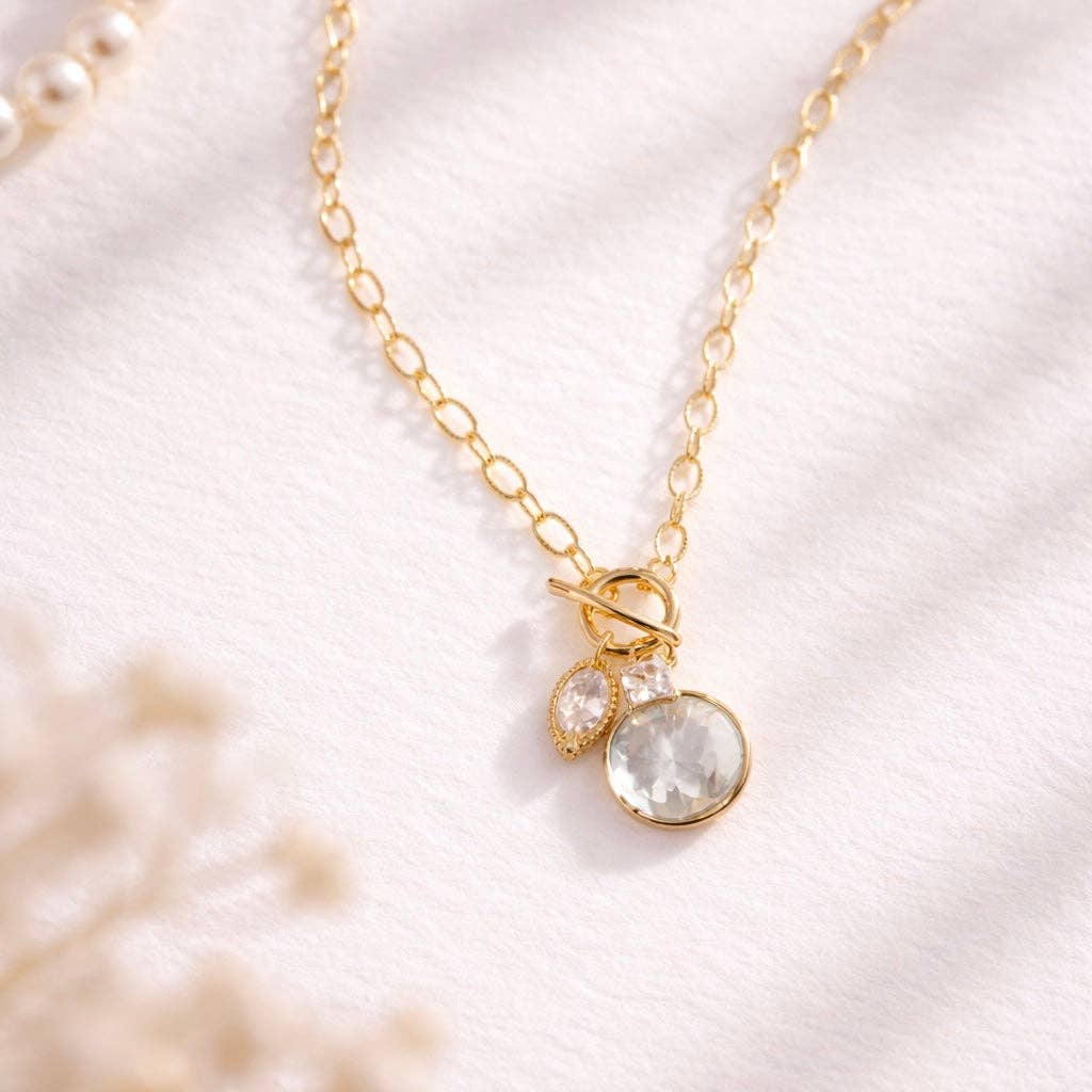 Freshwater Pearl Coin Toggle Necklace