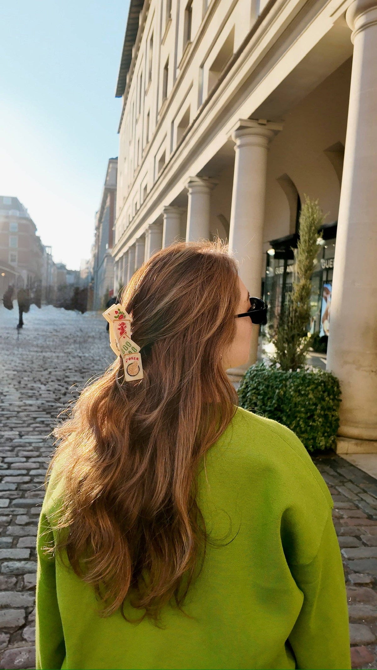 Hand-Painted Mahjong Hair Claw