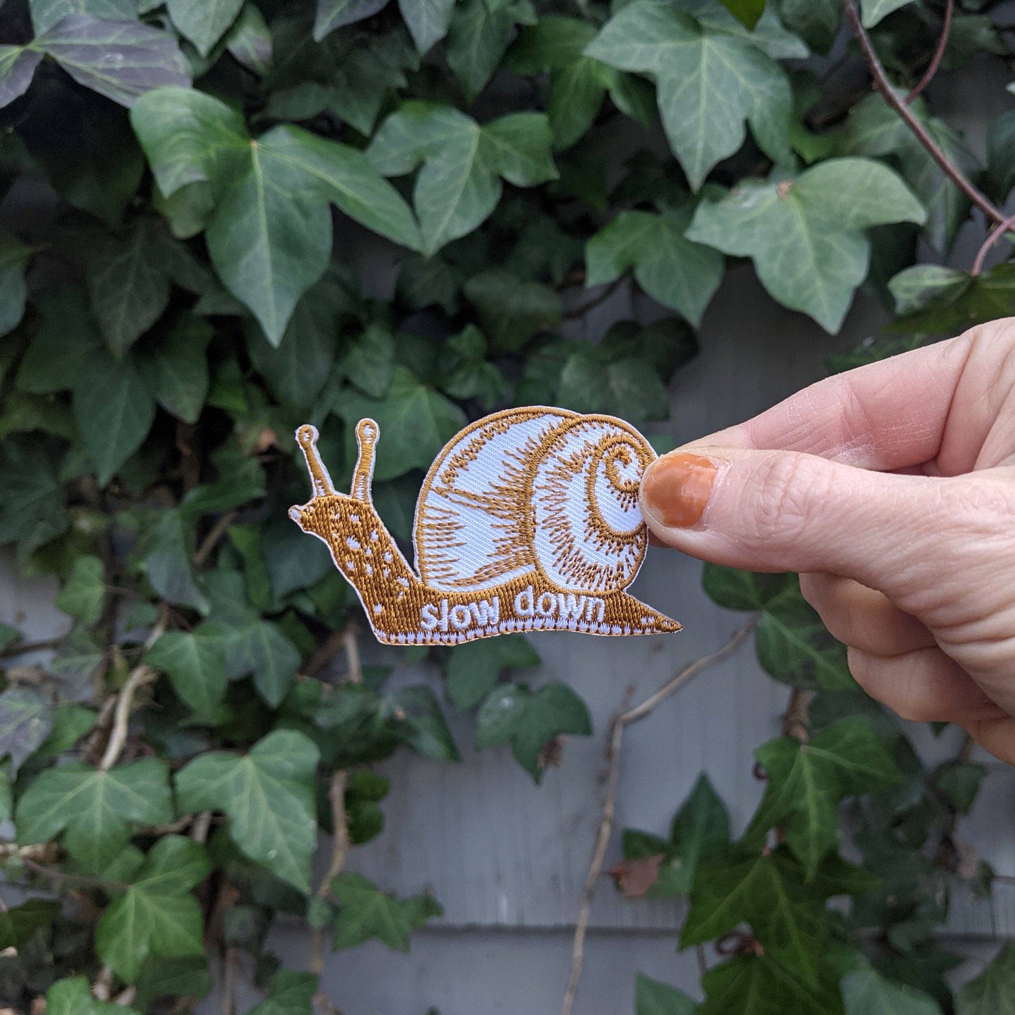 Slow Down Snail Iron on Patch