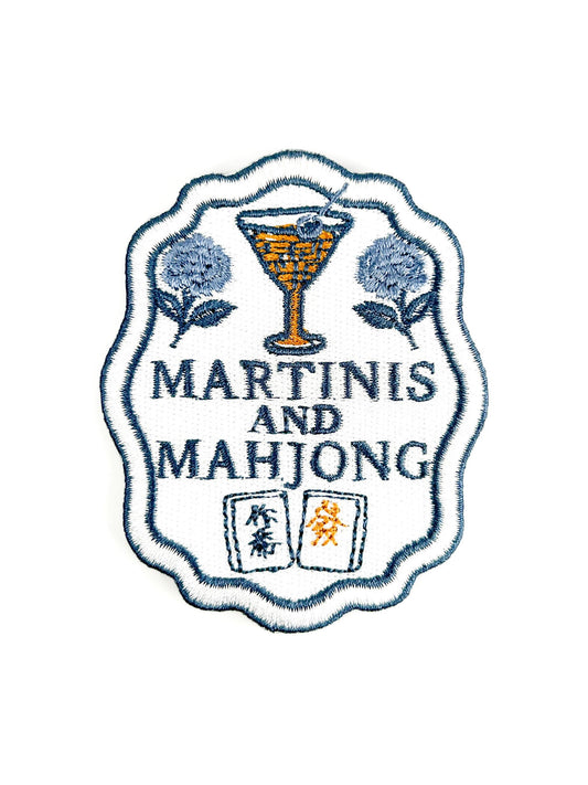 Martinis and Mahjong Iron-On Patch