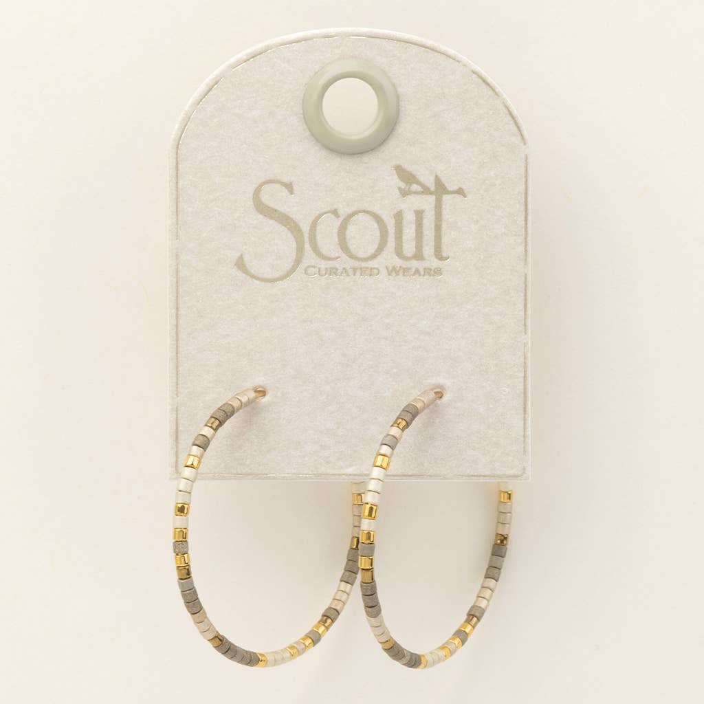 Miyuki Small Hoop - Pewter/Gold