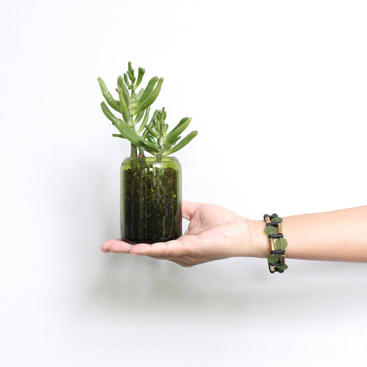 black and olivine bracelet