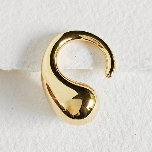 18k gold plated wrap single orb chunky ring