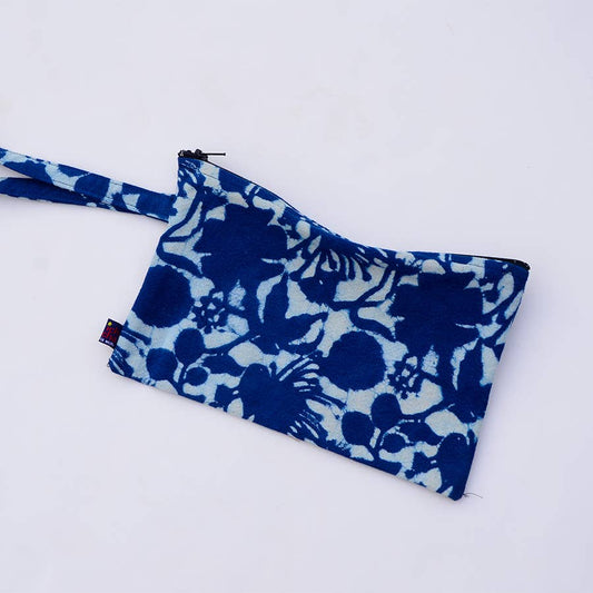 Indigo Cotton Zero Waste Hand Clutch