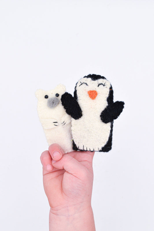 Finger Puppet - Penguin and Polar Bear Set