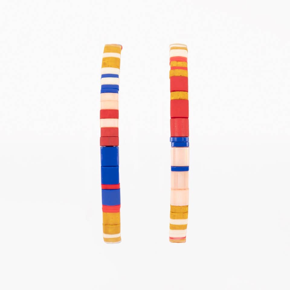 Handmade Tila Bead Stretch Bracelet - PAIR