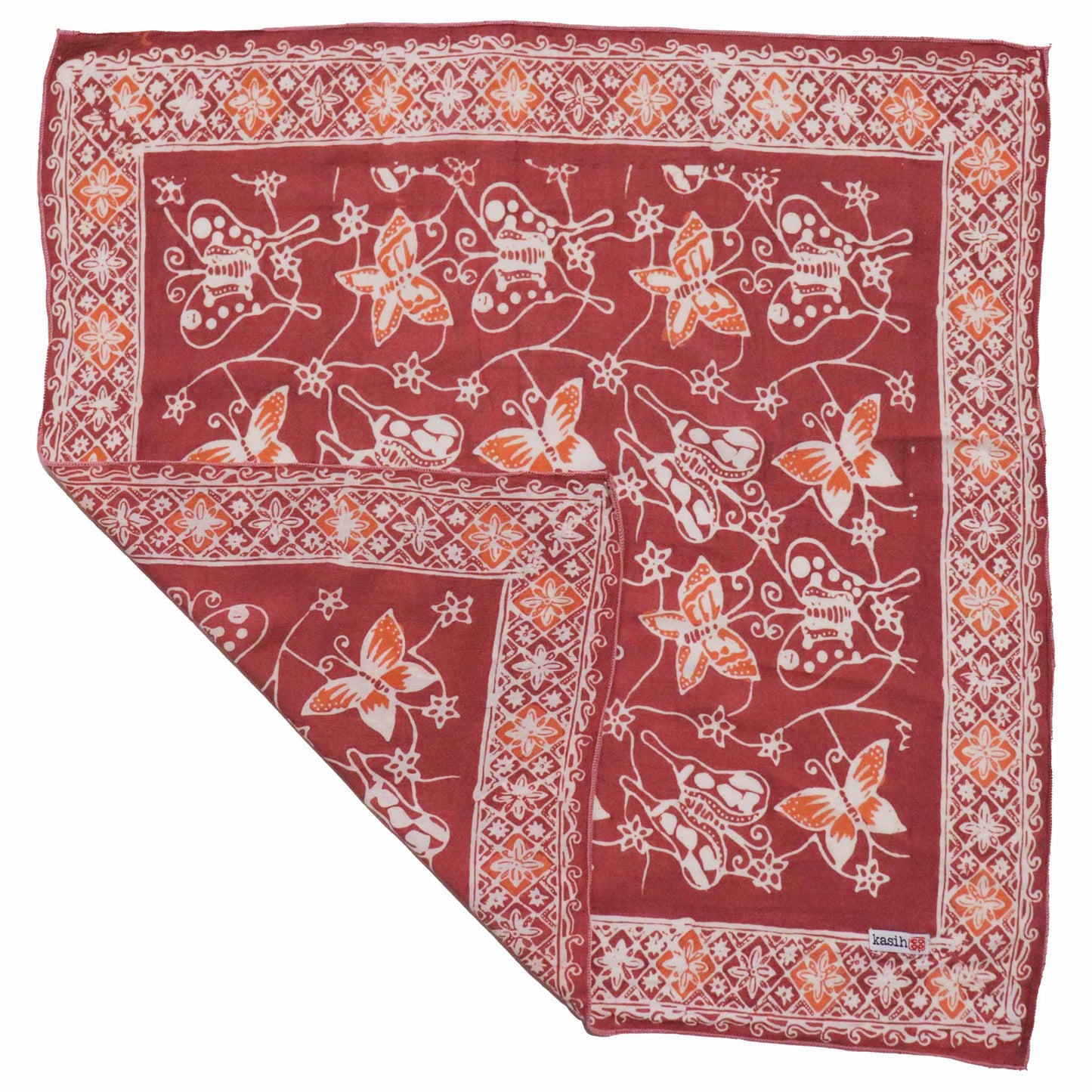 Hand Dyed Batik Bandana - Royal Flutter