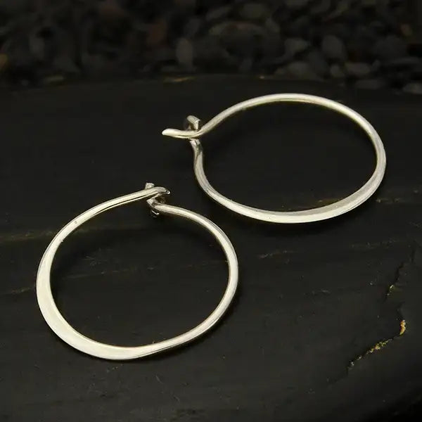 Sterling Silver Hammered Hoops