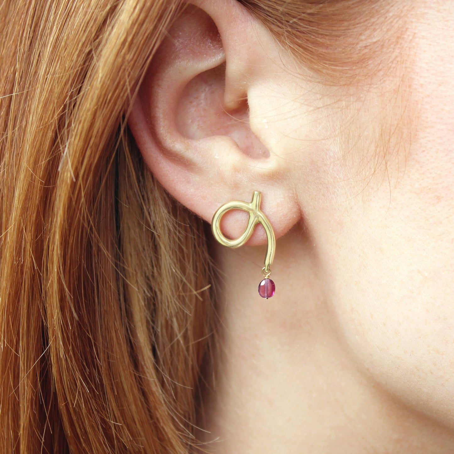 Memory Earrings with Rhodolite Garnet