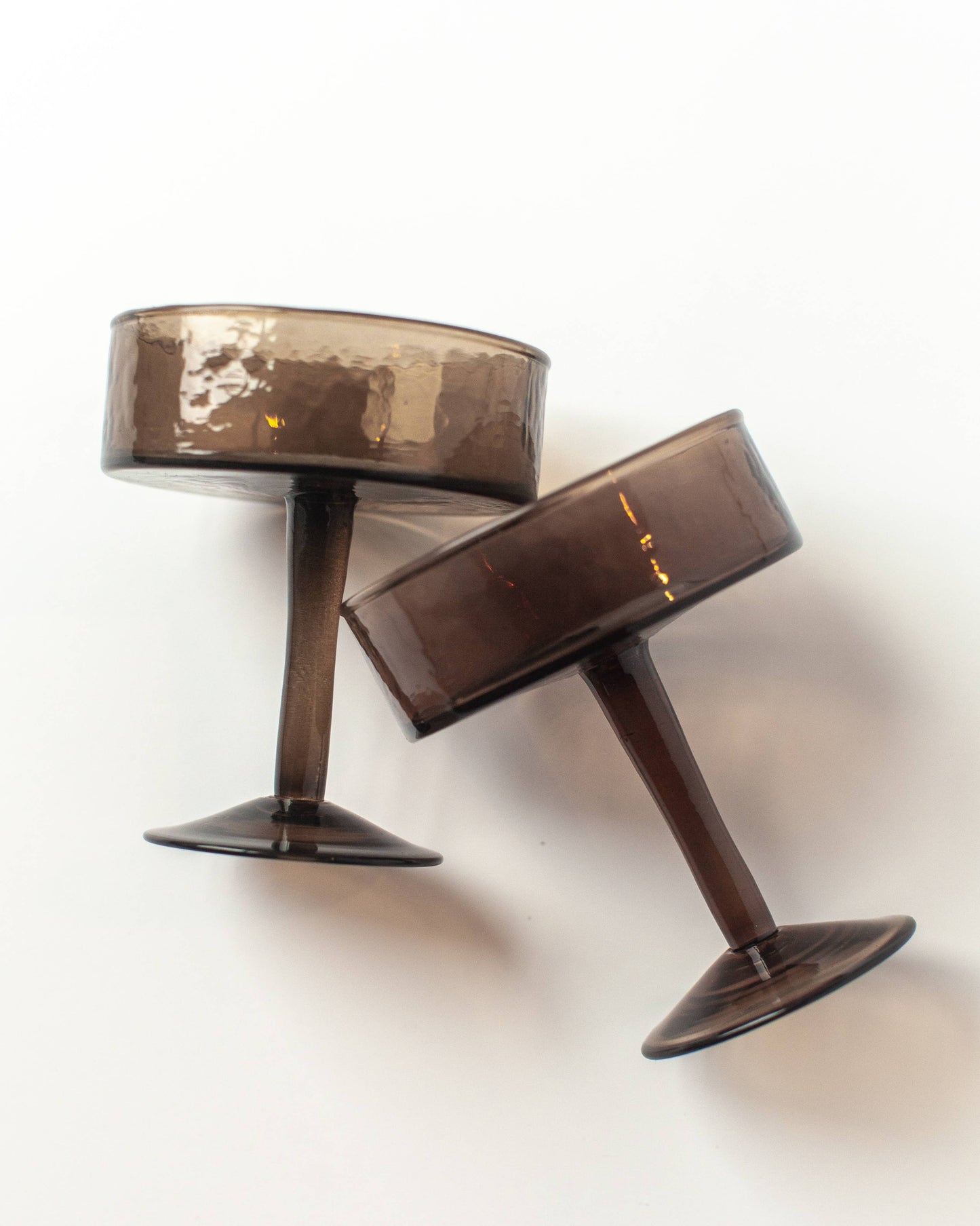 Handblown Hammered Coupe Cocktail Glass