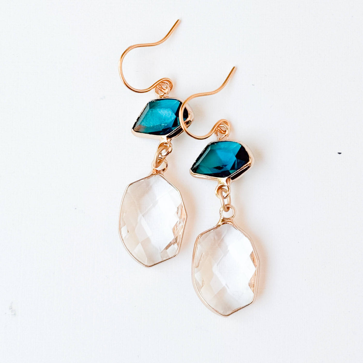 Faceted Glass Drop Earrings