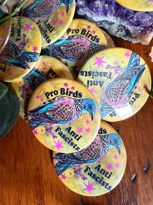 Pro Birds Anti Fascists Pin