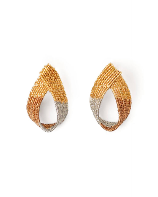 Handwoven Twisted Wire Loop Earrings