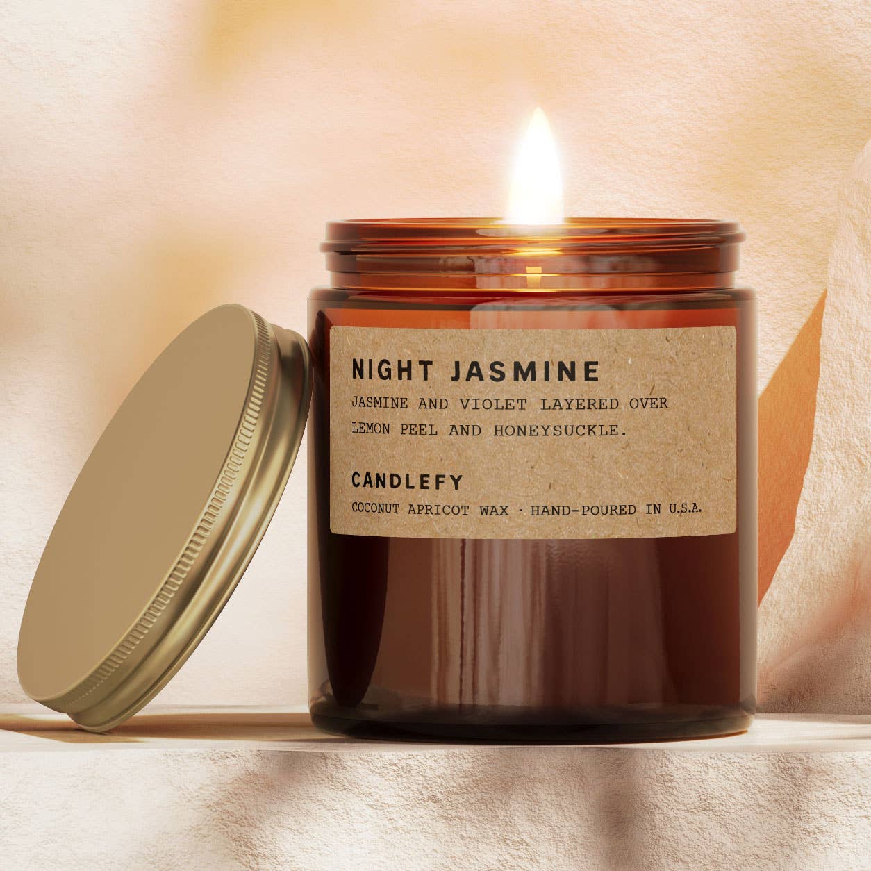 Night Jasmine · Jasmine & Violet Floral Candle · Amber Jar 8
