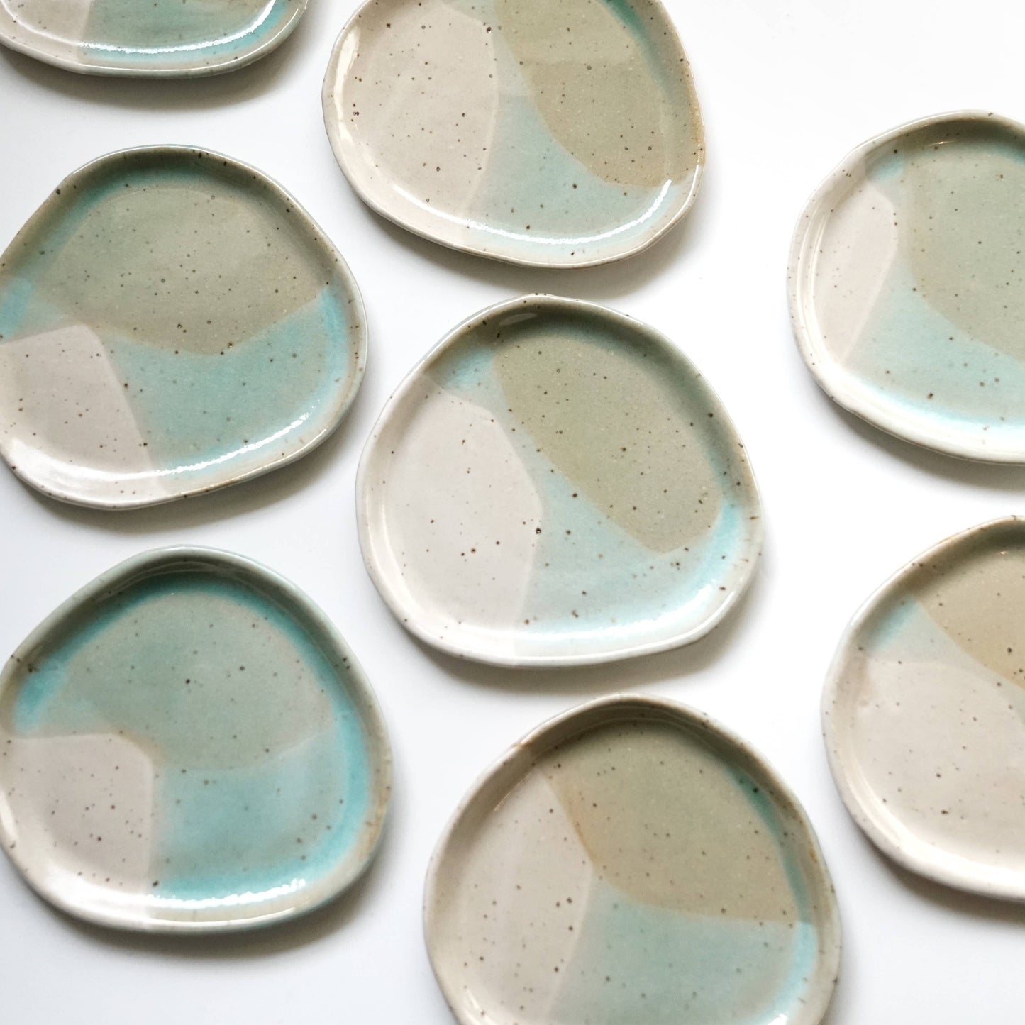Sea Glass/Off-White Glaze - Small Ceramic Dish