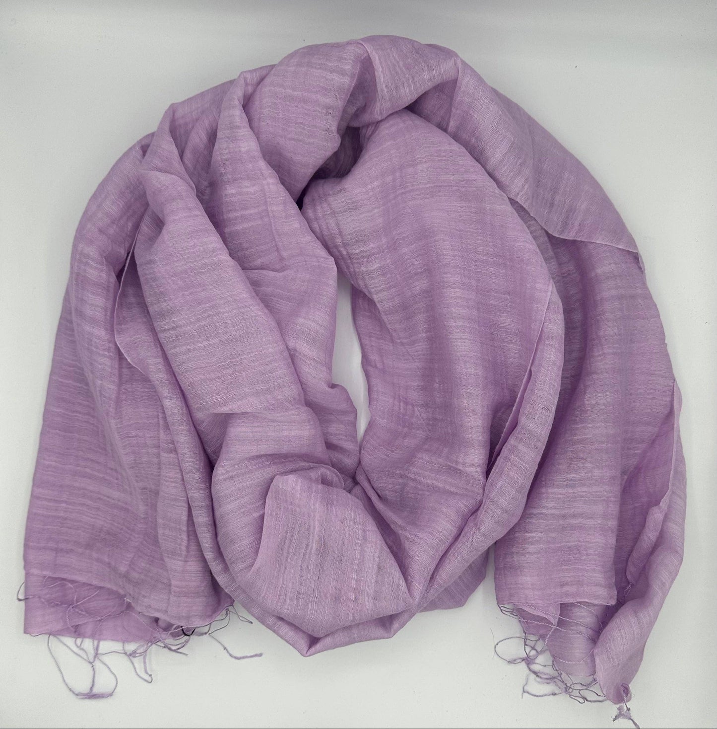 Linen and Silk Woven Scarf - Lilac