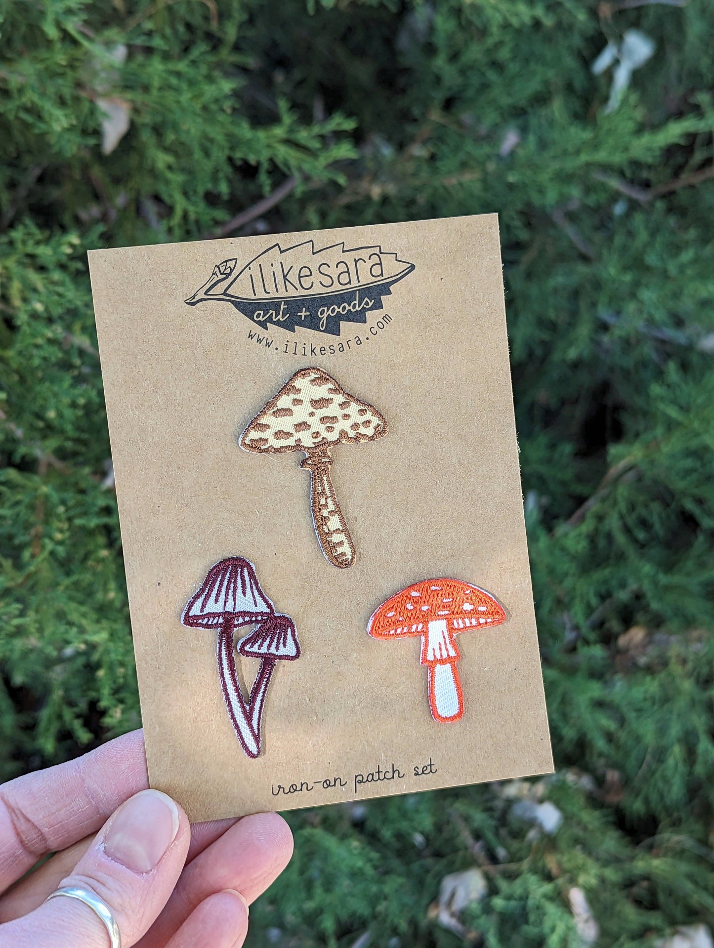 Set of 3 Mushroom Iron-On Patches