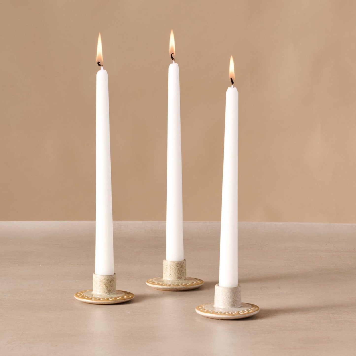 Tidal Etched Ceramic Taper Candle Holder