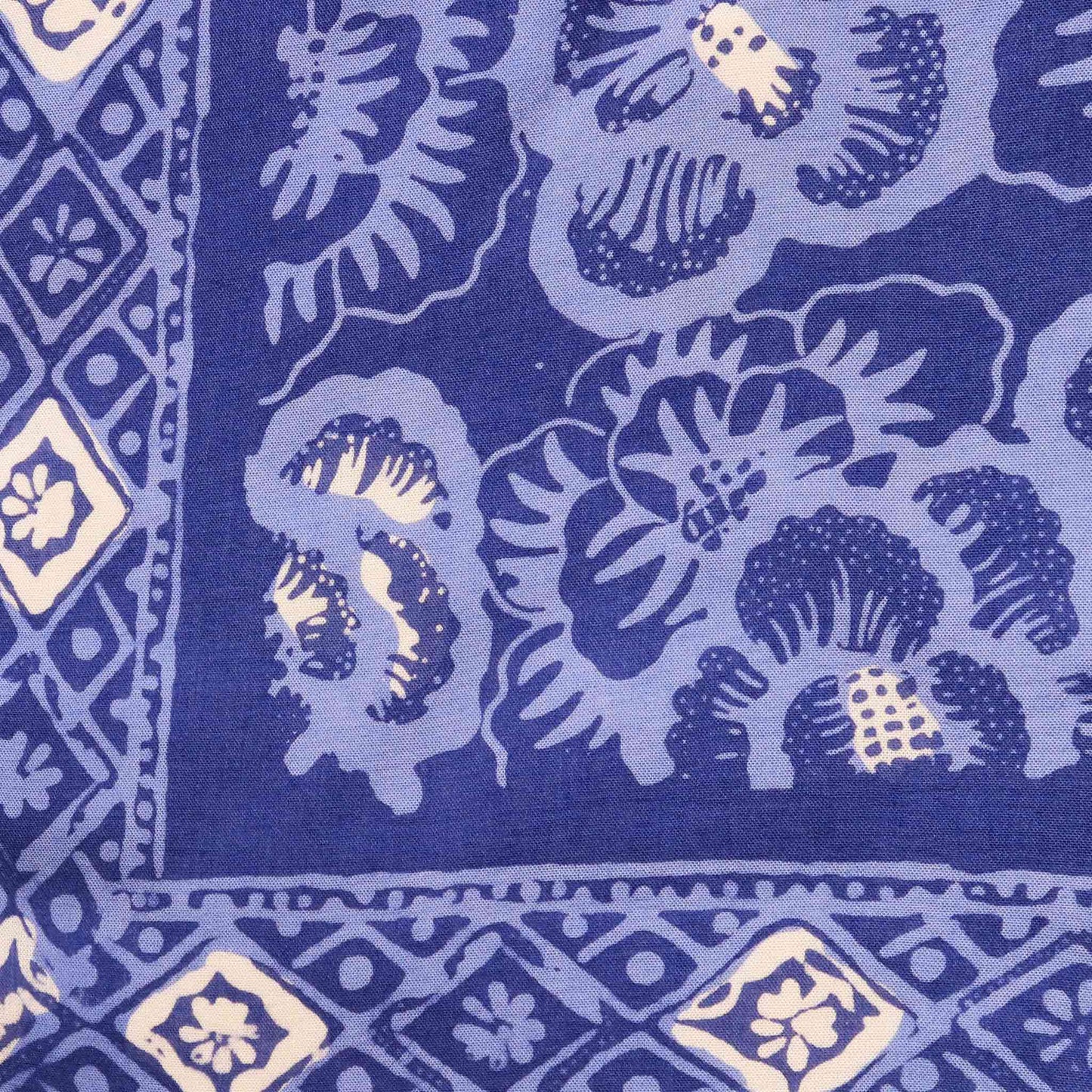 Hand Dyed Batik Bandana - Blue Roses