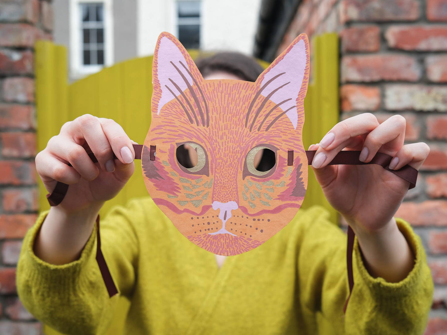 Cat Mask Greeting Card