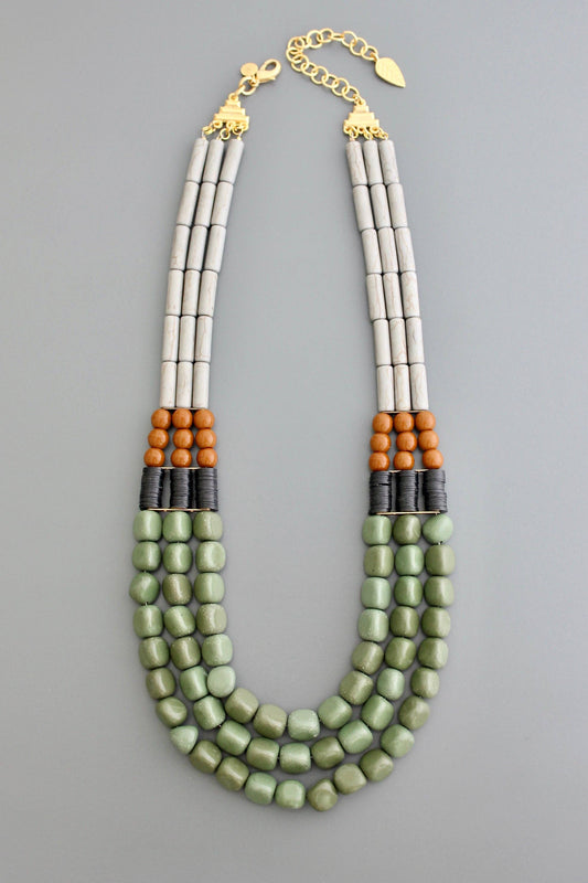 Magnesite & Glass Necklace