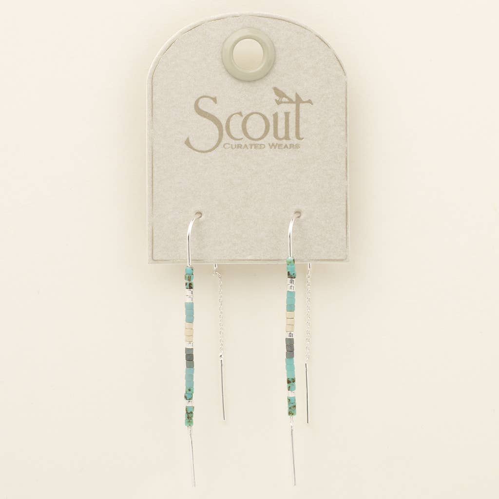 Miyuki Thread Earring - Turquoise/Silver