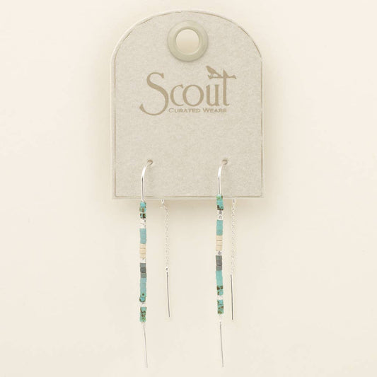 Miyuki Thread Earring - Turquoise/Silver