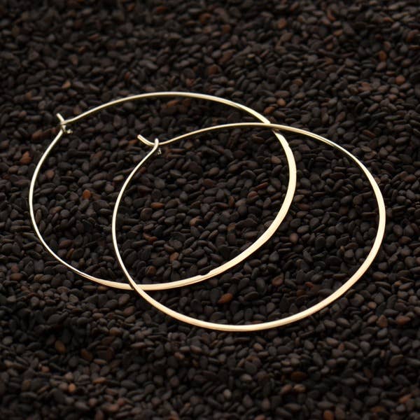 Sterling Silver Hammered Hoops