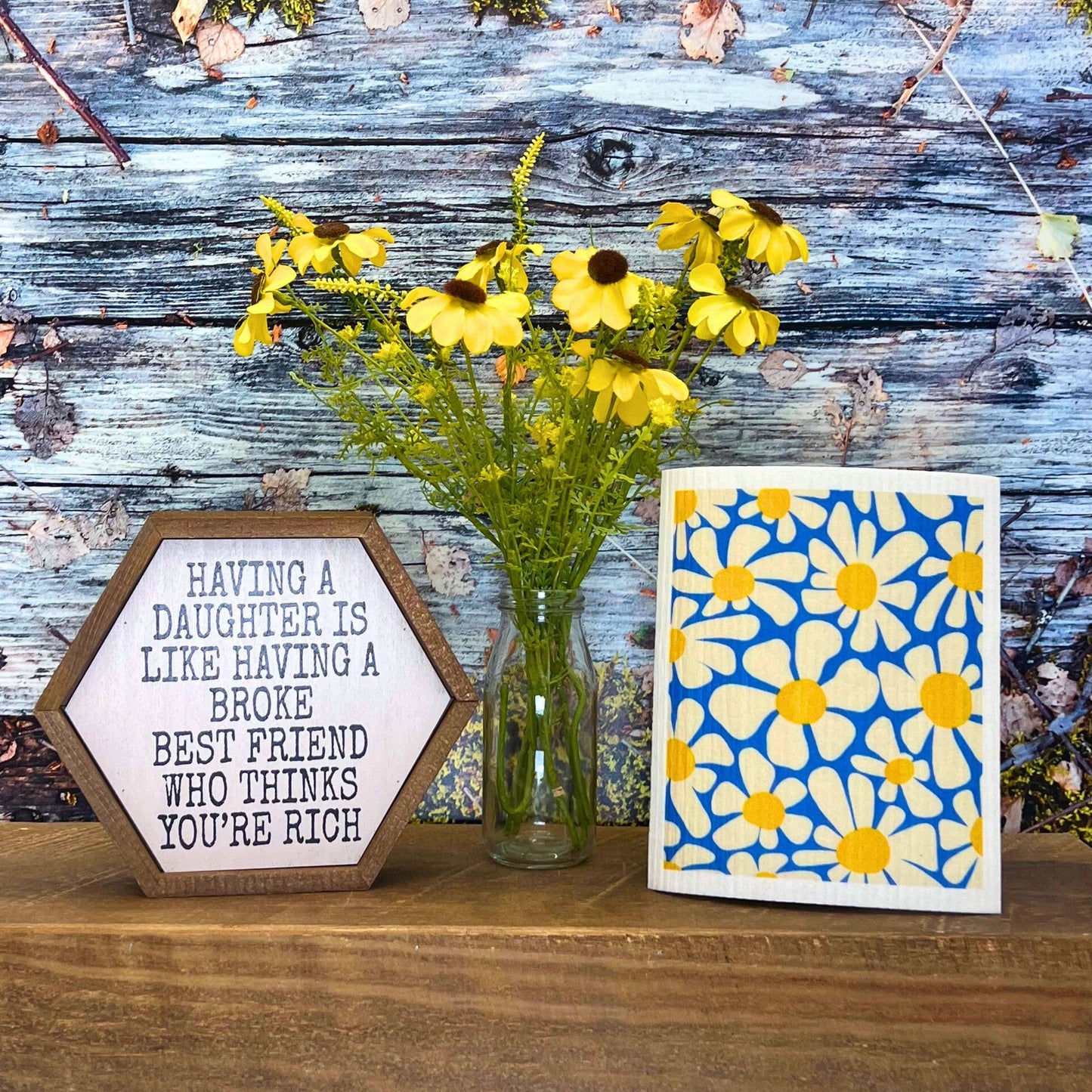 Daisy Blue Sky Swedish Dishcloth