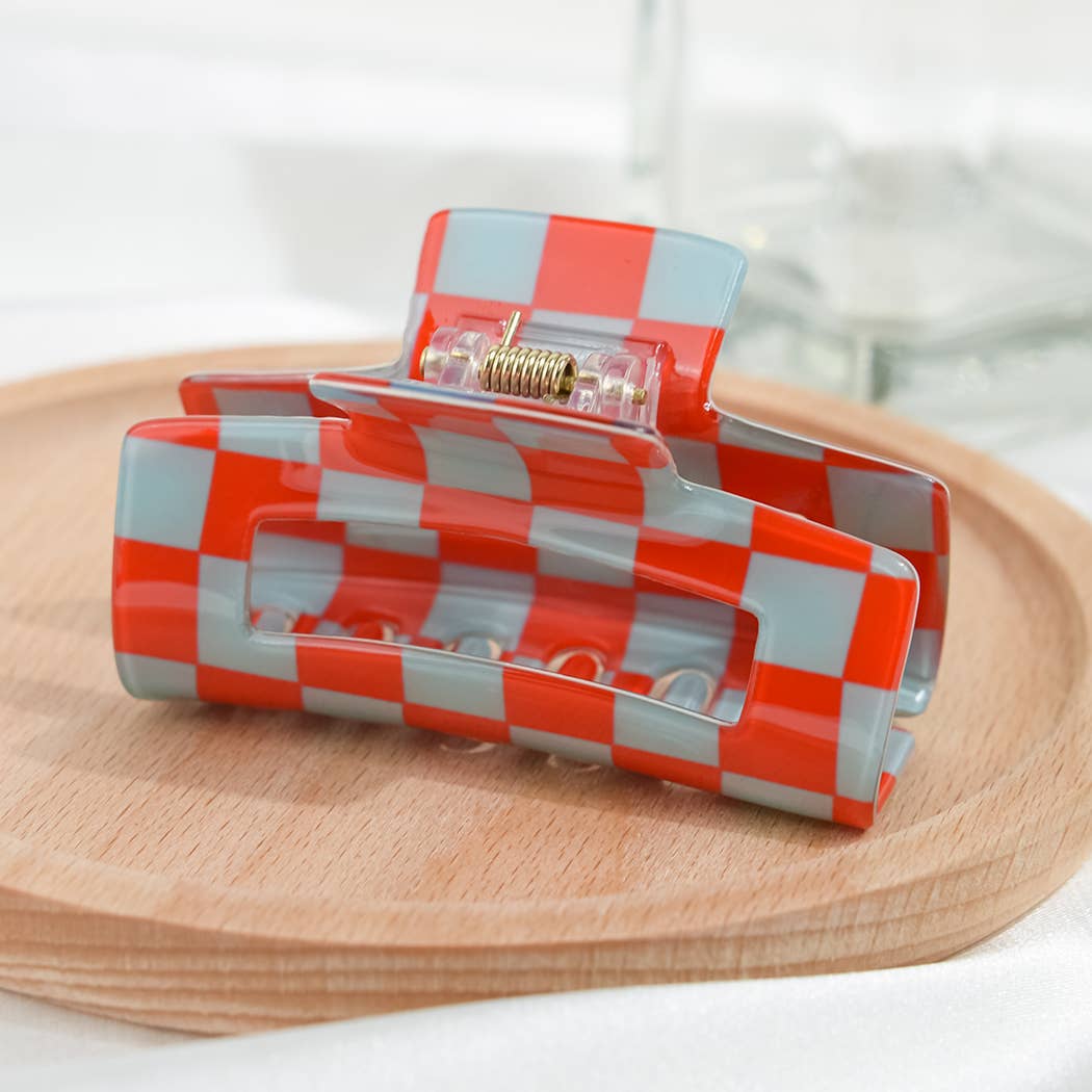 Checkerboard Hair Clip