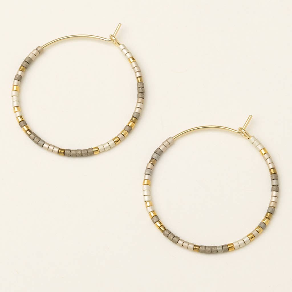 Miyuki Small Hoop - Pewter/Gold