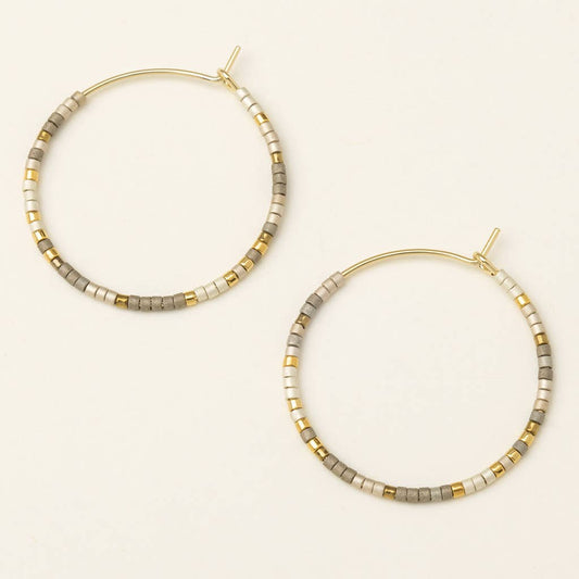 Miyuki Small Hoop - Pewter/Gold