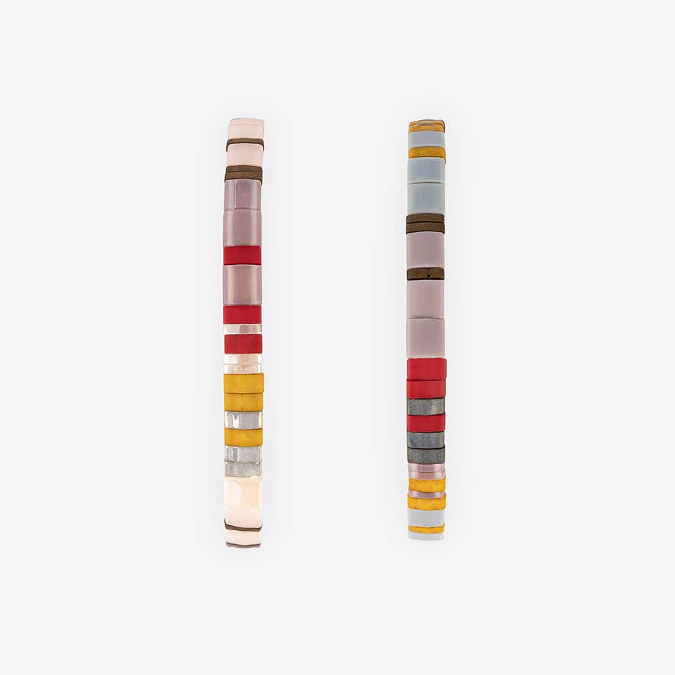 Handmade Tila Bead Stretch Bracelet - PAIR