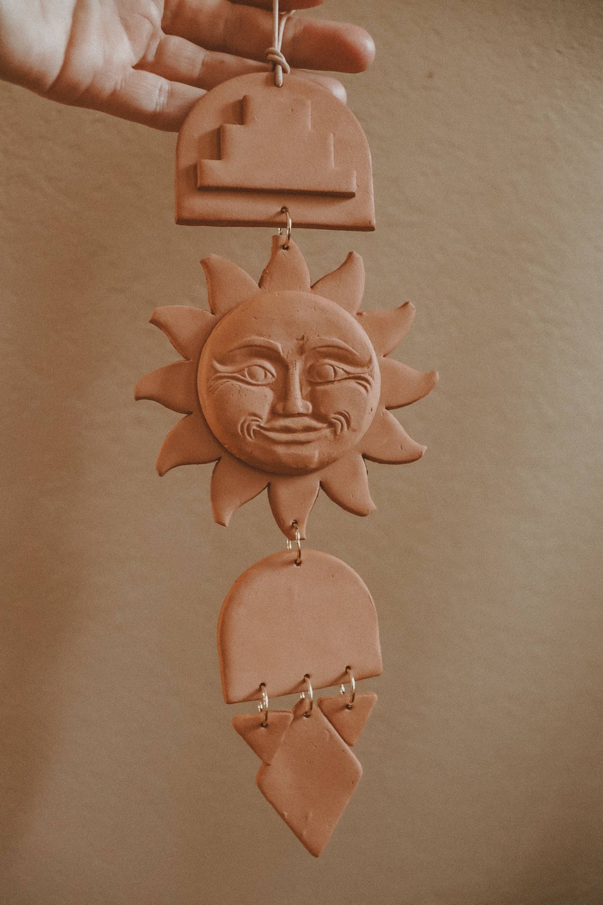 Sun Face Terracotta Clay Wall Hanging