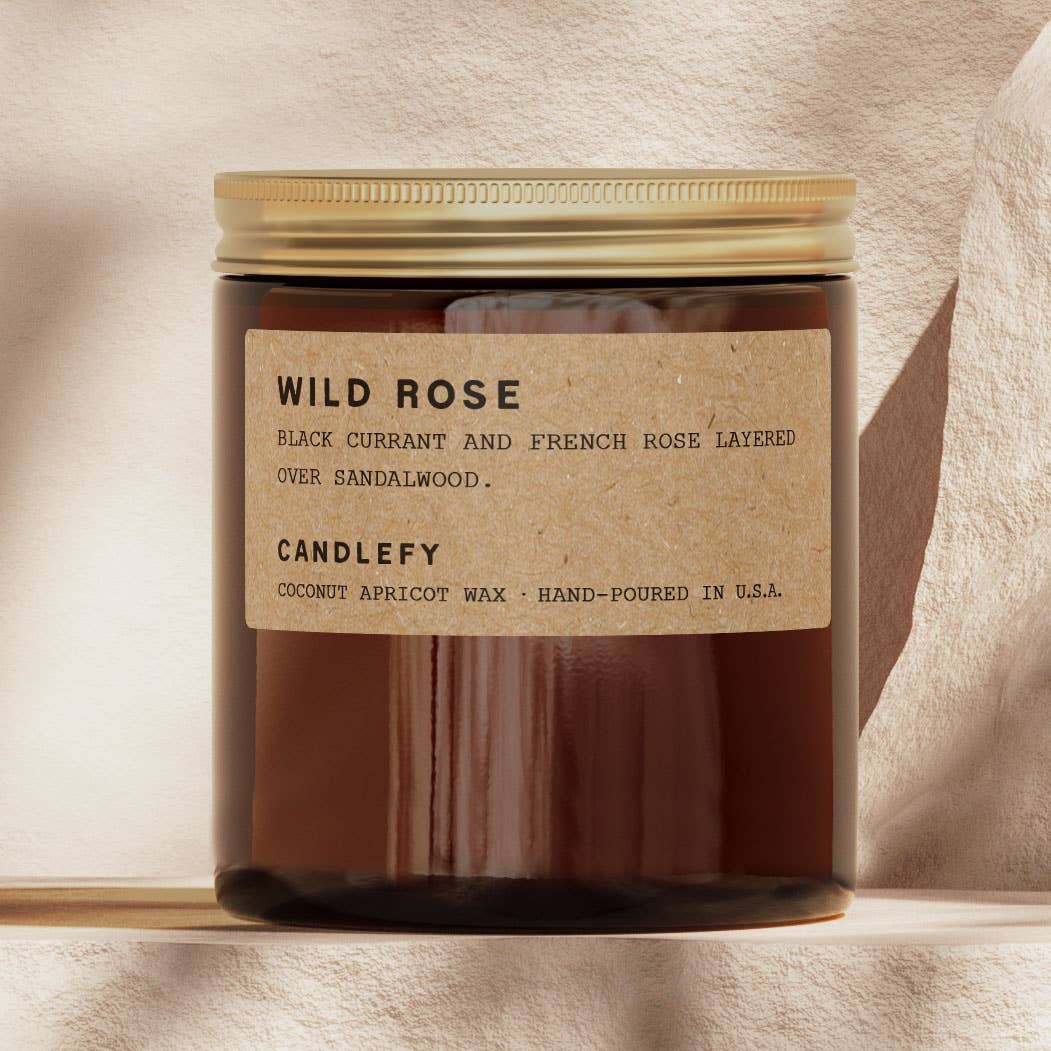 Wild Rose · Rose Floral Candle · Amber Jar 8oz