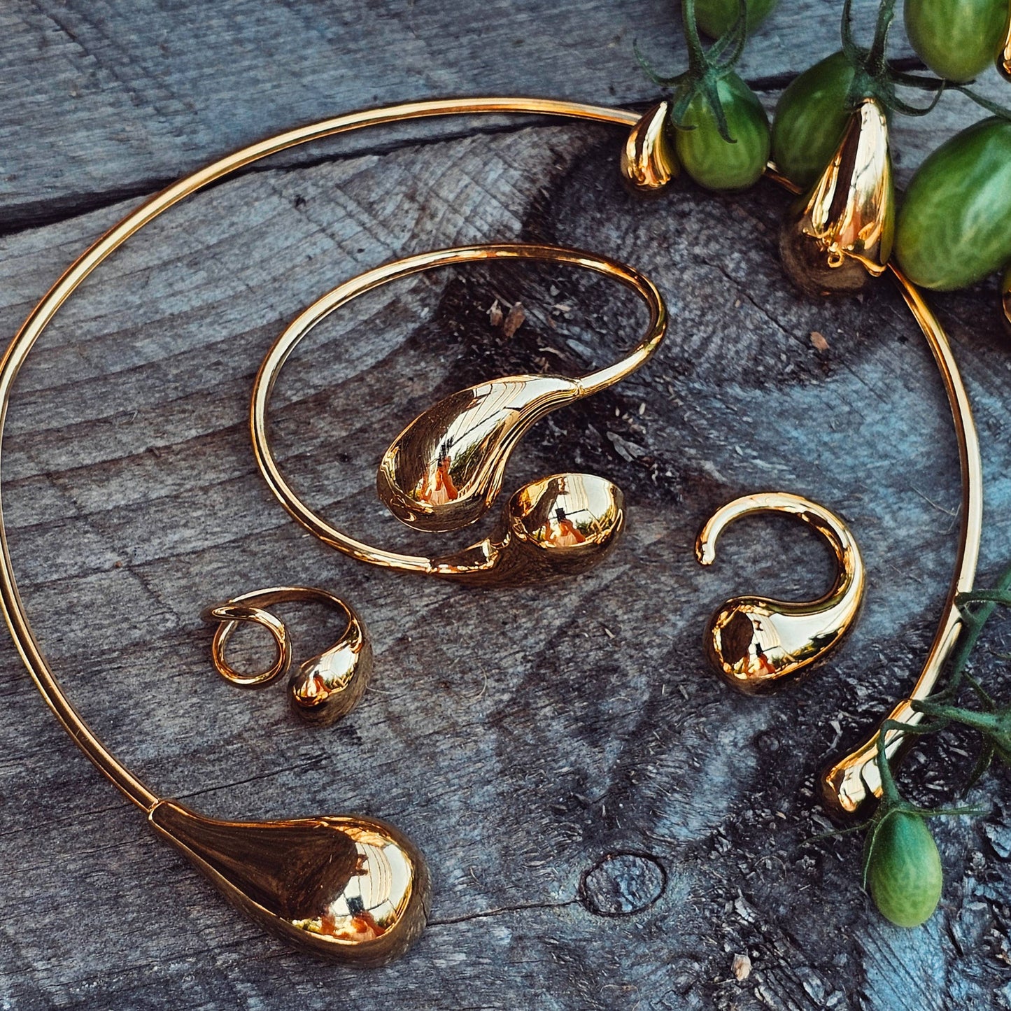 18k gold plated wrap single orb chunky ring
