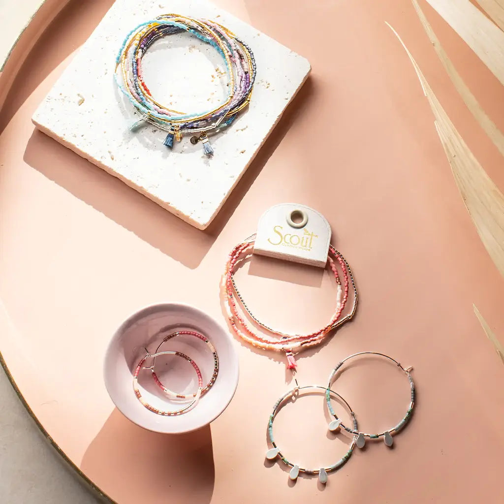 Miyuki Small Hoop - Pewter/Gold