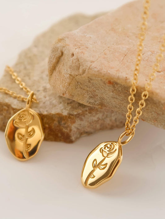 Chrishell 18K Rose Coin Necklace