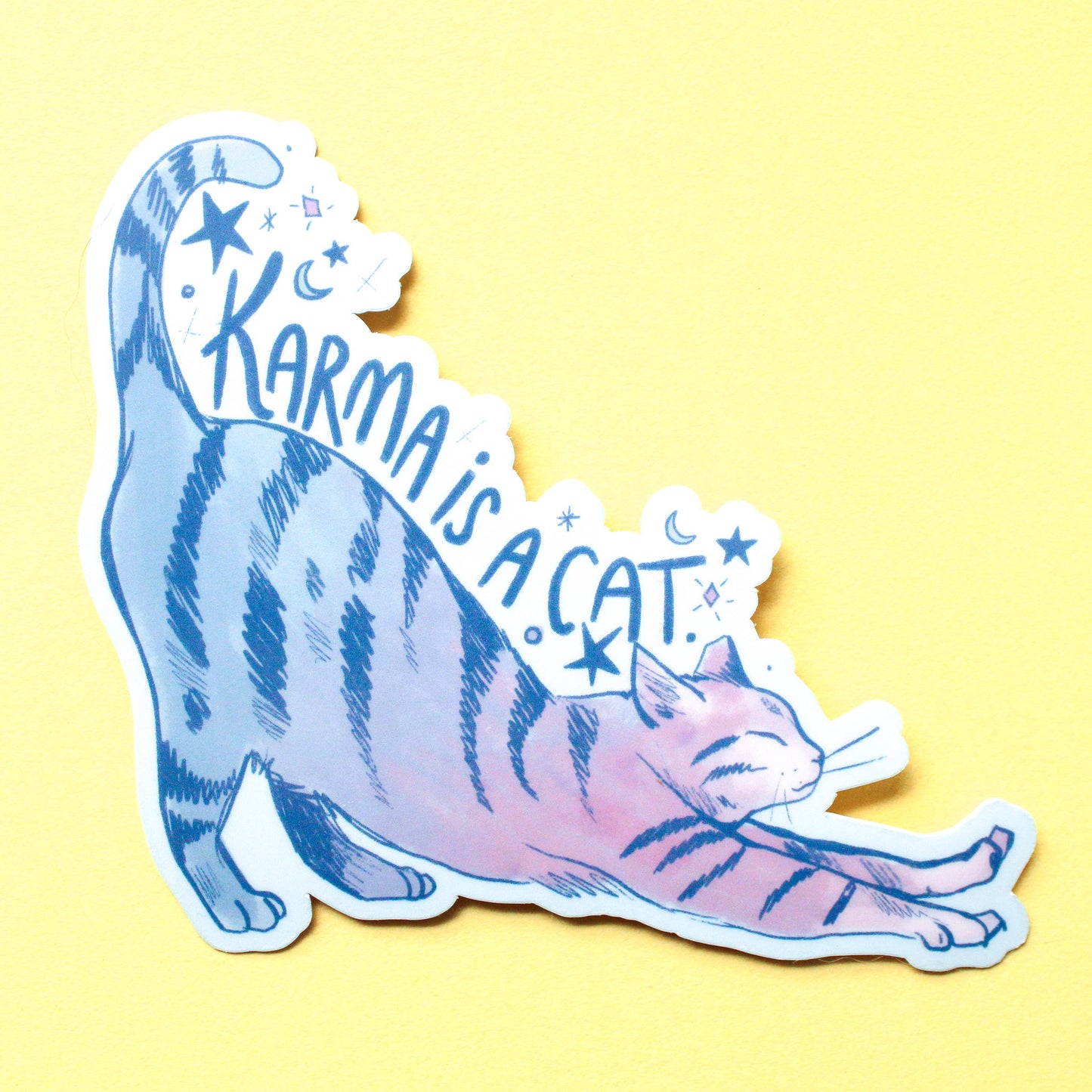 Karma is a Cat Vinyl Sticker